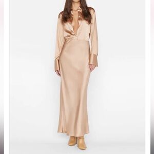 FRAME Column Maxi Skirt in Blush